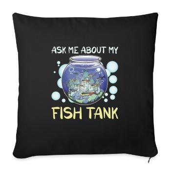 Gardien d’aquarium aquatique Poissonnier Eau salée - Housse de coussin décorative 45 x 45 cm - noir - Devant