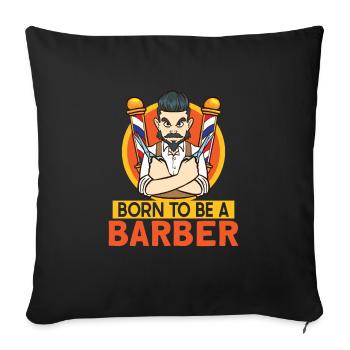 Barbe Barbier Coiffeur Coiffeur Salon de coiffure - Housse de coussin décorative 45 x 45 cm - noir - Devant