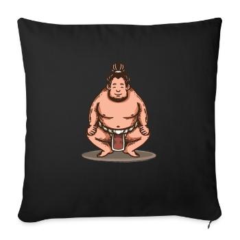 Sumo-lutteur Sumo-lutteur Japon - Housse de coussin décorative 45 x 45 cm - noir - Devant