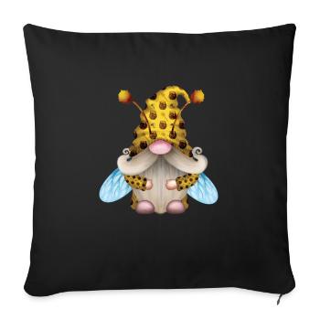 Gnome Abeille Abeille Apiculteur Apiculture Abeille Apiculture - Housse de coussin décorative 45 x 45 cm - noir - Devant