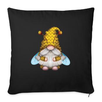 Gnome Abeille Abeille Apiculteur Apiculture Abeille Apiculture - Housse de coussin décorative 45 x 45 cm - noir - Devant