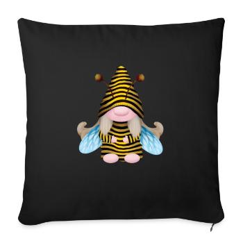 Gnome Abeille Abeille Apiculteur Apiculture Abeille Apiculture - Housse de coussin décorative 45 x 45 cm - noir - Devant