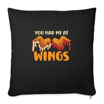 Chicken Wings Wing Hot Cooked Chicken Fast Food - Sofa pillowcase 17,3'' x 17,3'' (45 x 45 cm) - black - Front