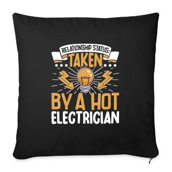 Electrician Electrical Engineer Lineman Electrical - Sofa pillowcase 17,3'' x 17,3'' (45 x 45 cm) - black - Front