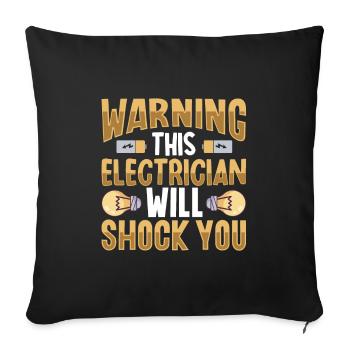 Electrician Electrical Engineer Lineman Electrical - Sofa pillowcase 17,3'' x 17,3'' (45 x 45 cm) - black - Front
