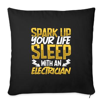 Electrician Electrical Engineer Lineman Electrical - Sofa pillowcase 17,3'' x 17,3'' (45 x 45 cm) - black - Front