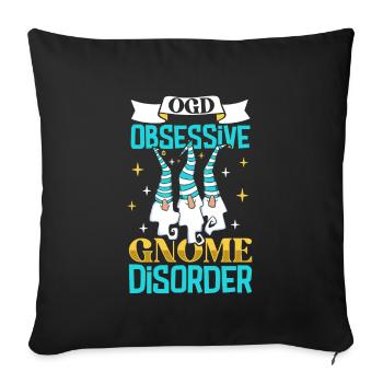 Gnomes de jardin Gnome Amant Drôle de Gnome Jardinage - Housse de coussin décorative 45 x 45 cm - noir - Devant