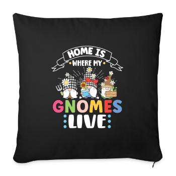 Garden Gnomes Gnome Lover Funny Gnome Gardening - Sofa pillowcase 17,3'' x 17,3'' (45 x 45 cm) - black - Front