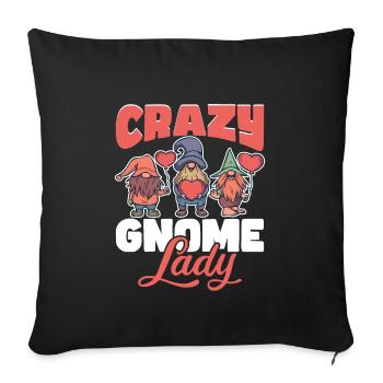 Gnomes de jardin Gnome Amant Drôle de Gnome Jardinage - Housse de coussin décorative 45 x 45 cm - noir - Devant