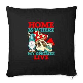 Garden Gnomes Gnome Lover Funny Gnome Gardening - Sofa pillowcase 17,3'' x 17,3'' (45 x 45 cm) - black - Front
