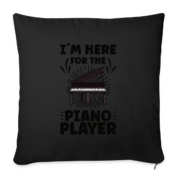 Piano Player Funny Piano Keyboard - Sofa pillowcase 17,3'' x 17,3'' (45 x 45 cm) - black - Front