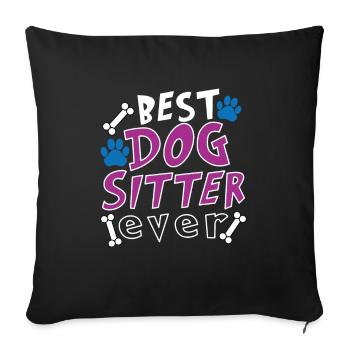 Dog Seated Dog Puppy Dog Sitter Dog Sitter - Sofa pillowcase 17,3'' x 17,3'' (45 x 45 cm) - black - Front