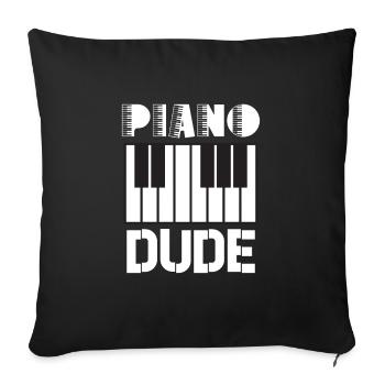 Piano Player Funny Piano Keyboard - Sofa pillowcase 17,3'' x 17,3'' (45 x 45 cm) - black - Front