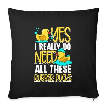 Rubber Duck Ducks Bird Hunt Duck lover Gift Idea - Sofakissenbezug 45 x 45 cm - Schwarz - Vorne