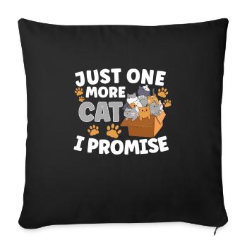 Cat RESCUE ANIMAL RIGHTS RESCUE Cat ADOPTION - Sofa pillowcase 17,3'' x 17,3'' (45 x 45 cm) - black - Front