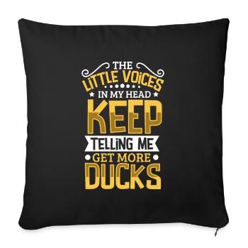 Rubber Duck Ducks Bird Hunt Duck lover Gift Idea - Sofa pillowcase 17,3'' x 17,3'' (45 x 45 cm) - black - Front