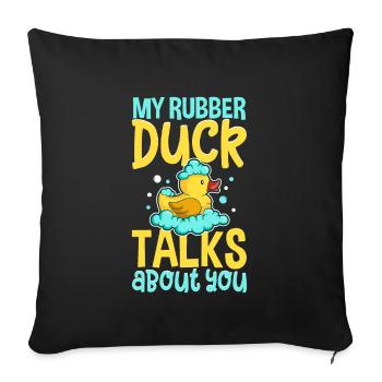 Rubber Ducks Duck Duck Lovers Bathroom - Sofa pillowcase 17,3'' x 17,3'' (45 x 45 cm) - black - Front