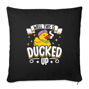 Rubber Ducks Duck Duck Lovers Bathroom - Sofa pillowcase 17,3'' x 17,3'' (45 x 45 cm) - black - Front