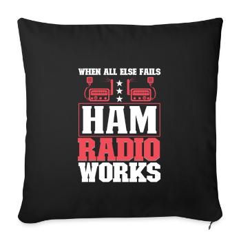 Opérateur radioamateur Signal radioamateur - Housse de coussin décorative 45 x 45 cm - noir - Devant