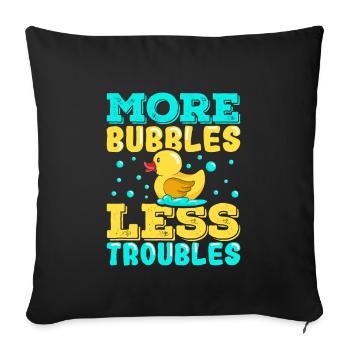 Rubber Ducks Duck Duck Lovers Bathroom - Sofa pillowcase 17,3'' x 17,3'' (45 x 45 cm) - black - Front