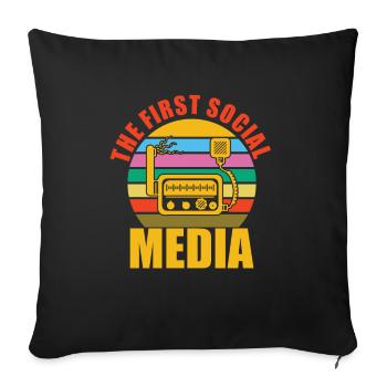 Opérateur radioamateur Signal radioamateur - Housse de coussin décorative 45 x 45 cm - noir - Devant