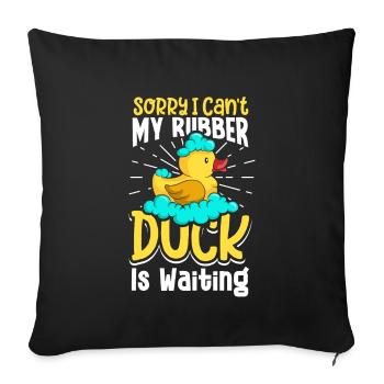 Rubber Ducks Duck Duck Lovers Bathroom - Sofa pillowcase 17,3'' x 17,3'' (45 x 45 cm) - black - Front