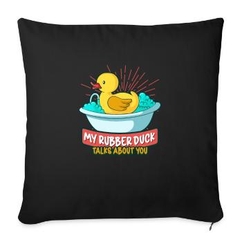 Canards en caoutchouc Canard Duck Lovers Salle de bain - Housse de coussin décorative 45 x 45 cm - noir - Devant