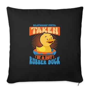 Rubber Ducks Duck Duck Lovers Bathroom - Sofa pillowcase 17,3'' x 17,3'' (45 x 45 cm) - black - Front