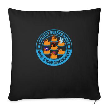 Canards en caoutchouc Canard Duck Lovers Salle de bain - Housse de coussin décorative 45 x 45 cm - noir - Devant