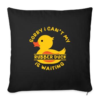 Canards en caoutchouc Canard Duck Lovers Salle de bain - Housse de coussin décorative 45 x 45 cm - noir - Devant