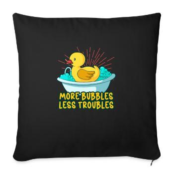 Rubber Ducks Duck Duck Lovers Bathroom - Sofa pillowcase 17,3'' x 17,3'' (45 x 45 cm) - black - Front