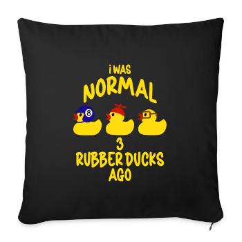 Rubber Ducks Duck Duck Lovers Bathroom - Sofa pillowcase 17,3'' x 17,3'' (45 x 45 cm) - black - Front