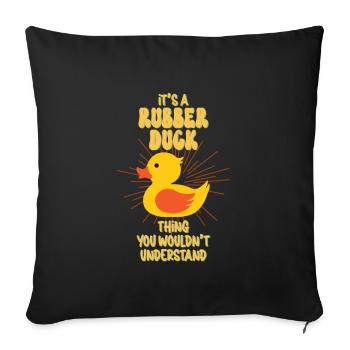 Canards en caoutchouc Canard Duck Lovers Salle de bain - Housse de coussin décorative 45 x 45 cm - noir - Devant
