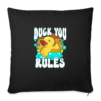 Canards en caoutchouc Canards Chasse aux oiseaux Idée cadeau d’amoureux des canards - Housse de coussin décorative 45 x 45 cm - noir - Devant