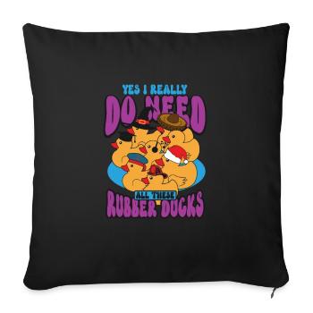 Rubber Duck Ducks Bird Hunt Duck lover Gift Idea - Sofa pillowcase 17,3'' x 17,3'' (45 x 45 cm) - black - Front