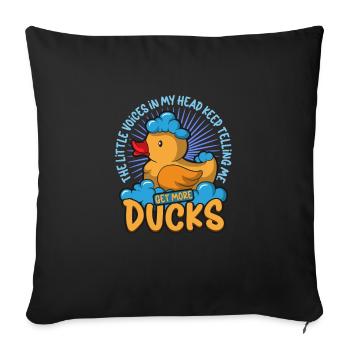 Rubber Duck Ducks Bird Hunt Duck lover Gift Idea - Sofa pillowcase 17,3'' x 17,3'' (45 x 45 cm) - black - Front