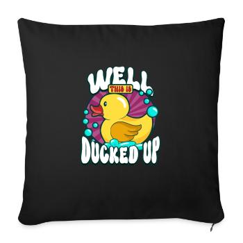 Rubber Ducks Duck Duck Lovers Bathroom - Sofa pillowcase 17,3'' x 17,3'' (45 x 45 cm) - black - Front