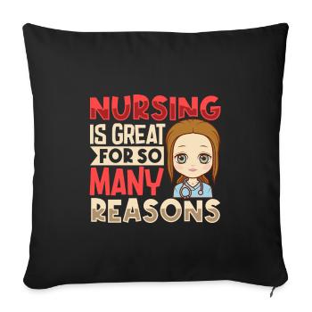 Nurse Nursing Clinic Paramedic - Sofa pillowcase 17,3'' x 17,3'' (45 x 45 cm) - black - Front