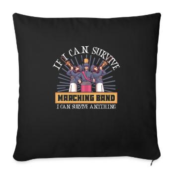 Marching Band Clarinetist School Rehearsal Music - Sofa pillowcase 17,3'' x 17,3'' (45 x 45 cm) - black - Front