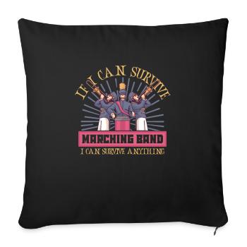 Marching Band Clarinetist School Rehearsal Music - Sofa pillowcase 17,3'' x 17,3'' (45 x 45 cm) - black - Front