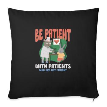 infirmière clinique de soins infirmiers ambulancier paramédical - Housse de coussin décorative 45 x 45 cm - noir - Devant
