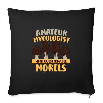 Morels Mushroom Picker Mushroom Farmer Mushroom - Housse de coussin décorative 45 x 45 cm - noir - Devant