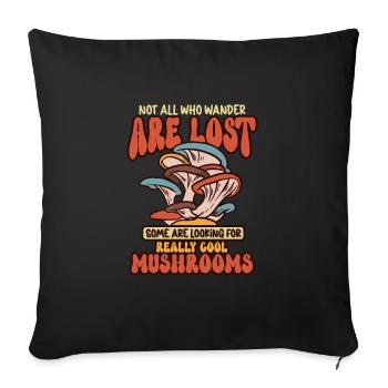 Cueilleur de champignons de Morel Champignon Champignon - Housse de coussin décorative 45 x 45 cm - noir - Devant