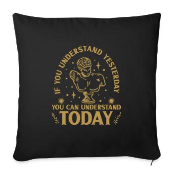 History historian History - Sofa pillowcase 17,3'' x 17,3'' (45 x 45 cm) - black - Front