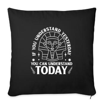 History historian History - Sofa pillowcase 17,3'' x 17,3'' (45 x 45 cm) - black - Front