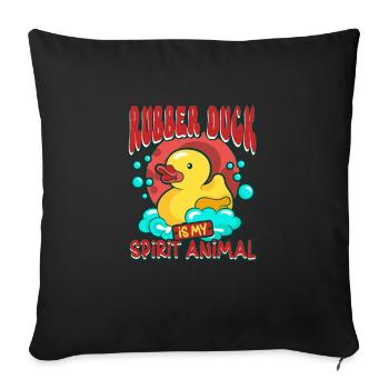 Rubber Duck Ducks Bird Hunt Duck lover Gift Idea - Sofa pillowcase 17,3'' x 17,3'' (45 x 45 cm) - black - Front
