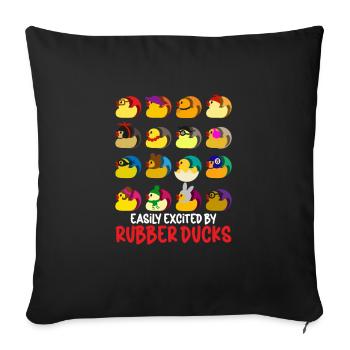 Rubber Duck Ducks Bird Hunt Duck lover Gift Idea - Sofa pillowcase 17,3'' x 17,3'' (45 x 45 cm) - black - Front