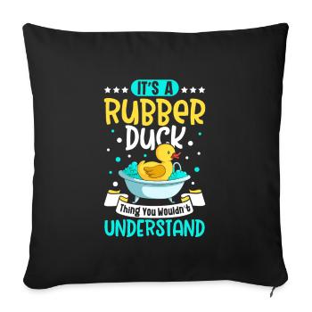 Rubber Ducks Duck Duck Lovers Bathroom - Sofa pillowcase 17,3'' x 17,3'' (45 x 45 cm) - black - Front