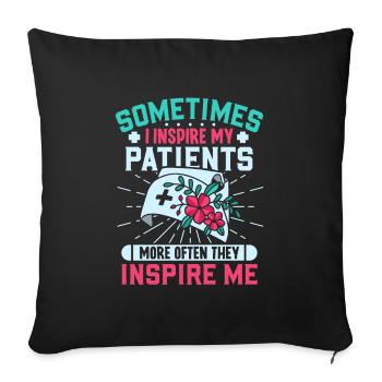infirmière clinique de soins infirmiers ambulancier paramédical - Housse de coussin décorative 45 x 45 cm - noir - Devant