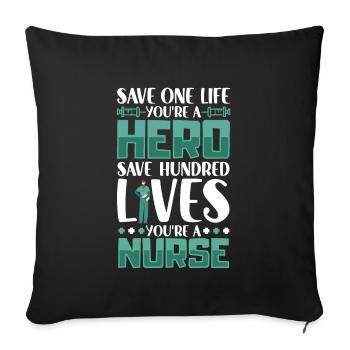 Infirmière Infirmière Clinique Paramédicale - Housse de coussin décorative 45 x 45 cm - noir - Devant